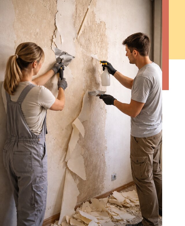 Снятие старых обоев в Кронштадте от 5478 руб. под ключ недорого | ОТДЕЛОЧНИК-Крн