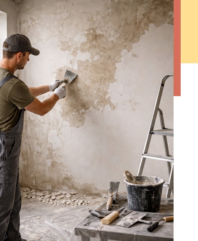 Снятие старой шпаклевки в Кронштадте от 1930 руб. — быстро и недорого | ОТДЕЛОЧНИК-Крн