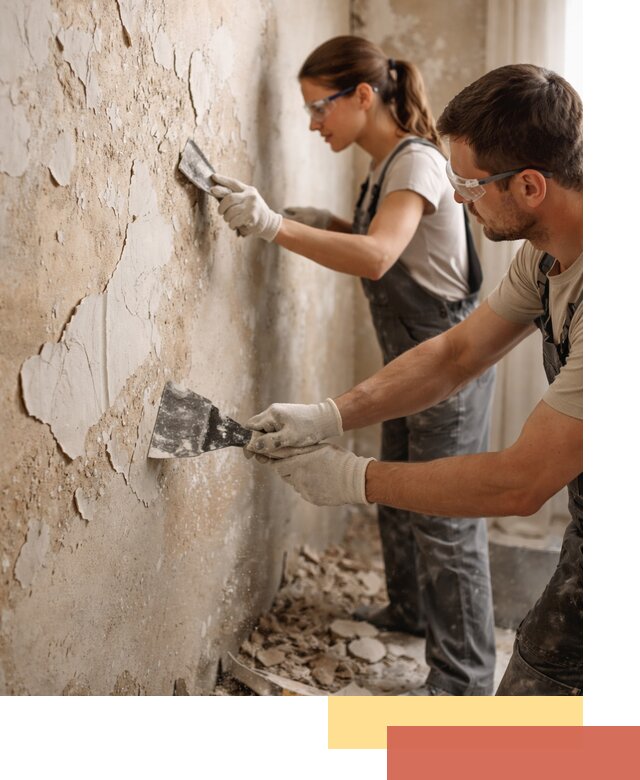 Снятие старой шпаклевки и подготовка поверхностей в Кронштадте