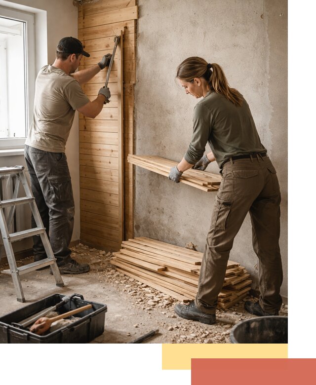 Демонтаж вагонки со стен в Кронштадте — профессиональный демонтаж