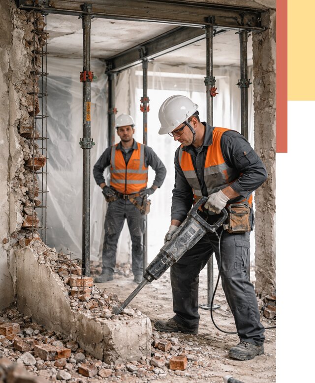 Снос несущих стен в Кронштадте от 10695 руб. — демонтаж несущей стены под ключ | ОТДЕЛОЧНИК-Крн