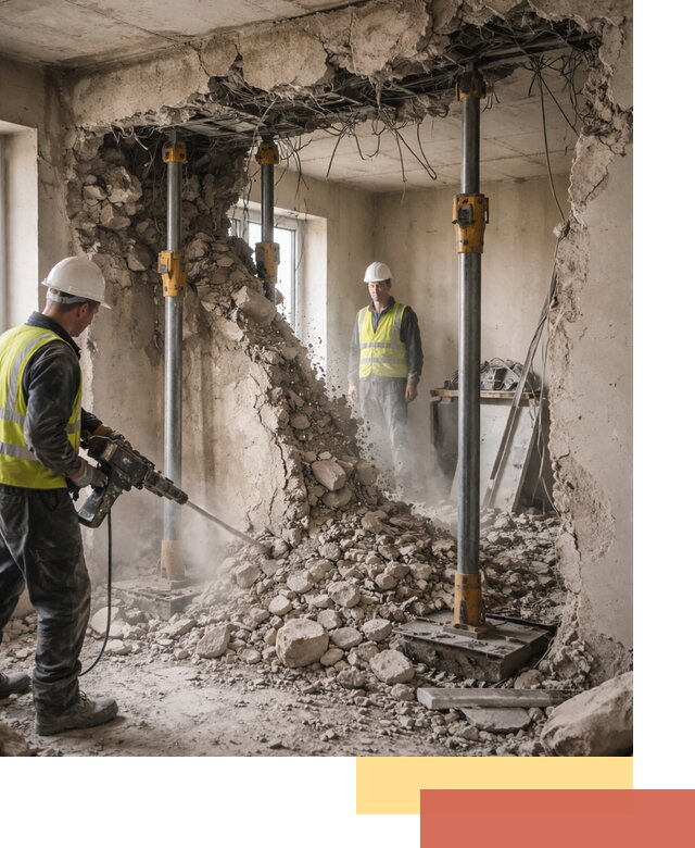 Снос несущих стен в Кронштадте с гарантией безопасности и качества