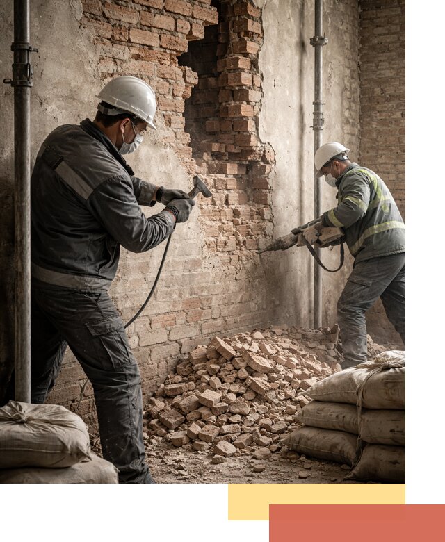 Демонтаж кирпичных стен в Кронштадте быстро и безопасно