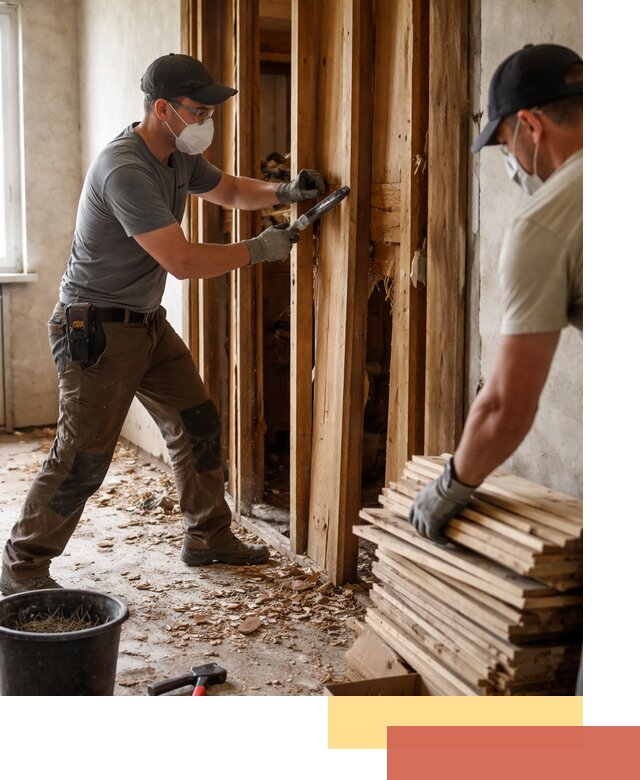 Демонтаж деревянных перегородок в Кронштадте быстро и аккуратно