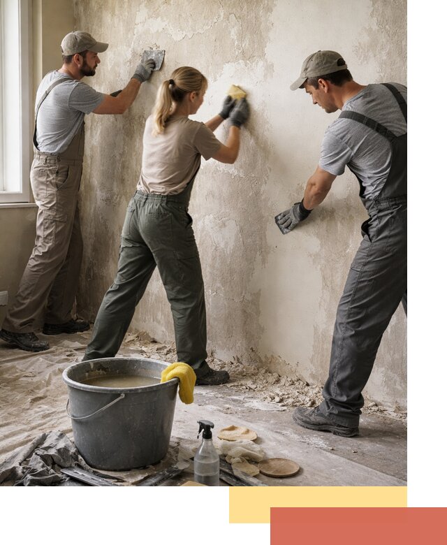 Очистка стен от клея и грунтовки в Кронштадте качественно и быстро