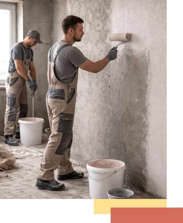 Нанесение бетоноконтакта на стены в Кронштадте для последующей отделки