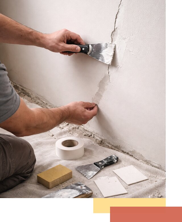 Заделка трещин и сколов в стенах и потолках в Кронштадте