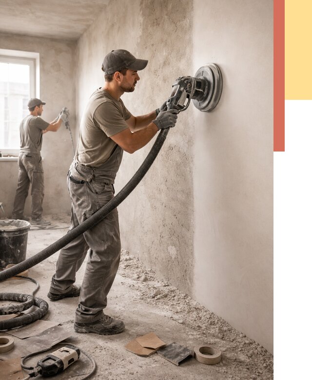 Шлифовка стен в Кронштадте от 1252 руб/м2 — быстро и недорого | ОТДЕЛОЧНИК-Крн