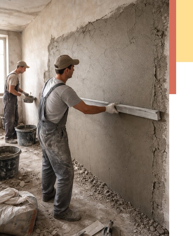 Цементная штукатурка стен в Кронштадте от 4695 руб/м2 — быстро и недорого | ОТДЕЛОЧНИК-Крн