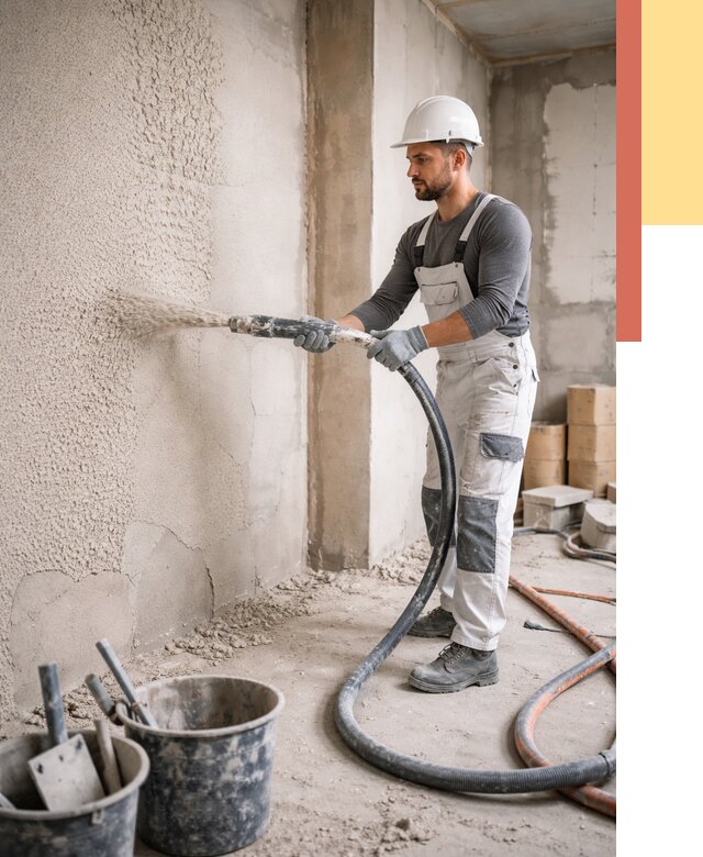 Машинная штукатурка стен в Кронштадте под ключ от 6782 руб./м2 | ОТДЕЛОЧНИК-Крн