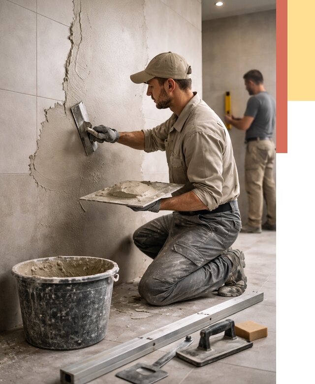 Штукатурка стен в ванной в Кронштадте от 4695 руб./м² — выравнивание под ключ | ОТДЕЛОЧНИК-Крн