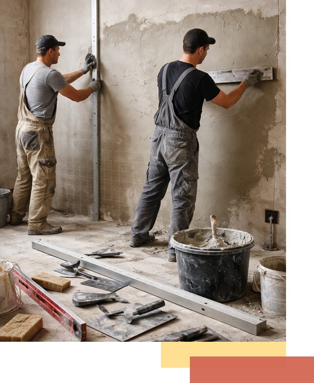 Профессиональная штукатурка стен под плитку в Кронштадте