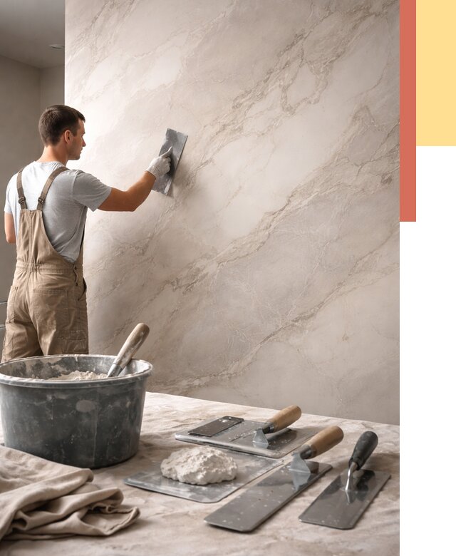 Декоративная штукатурка под мрамор в Кронштадте от 2922 руб./м² — быстро и недорого | ОТДЕЛОЧНИК-Крн