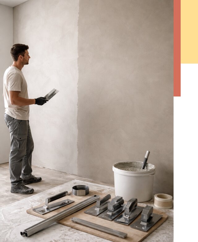 Нанесение микроцемента на стены в Кронштадте от 3339 руб./м2 под ключ | ОТДЕЛОЧНИК-Крн