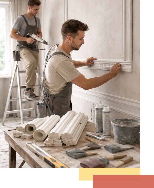 Монтаж лепнины на стены в Кронштадте профессионально и качественно