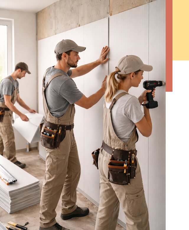 Монтаж ПВХ панелей на стены в Кронштадте от 470 руб/м2 — быстро и недорого | ОТДЕЛОЧНИК-Крн