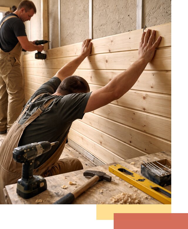 Монтаж деревянной вагонки на стены в Кронштадте быстро и качественно