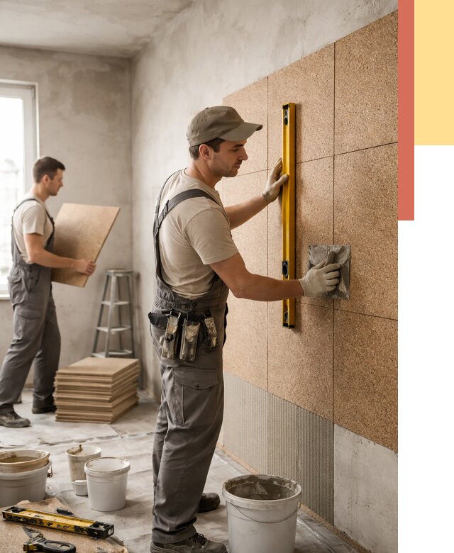 Монтаж пробковых панелей на стены в Кронштадте от 3652 руб. — ОТДЕЛОЧНИК-Крн