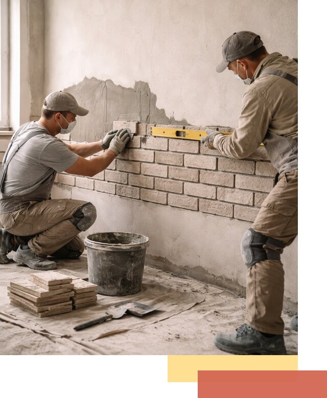 Монтаж декоративного кирпича профессионально в Кронштадте