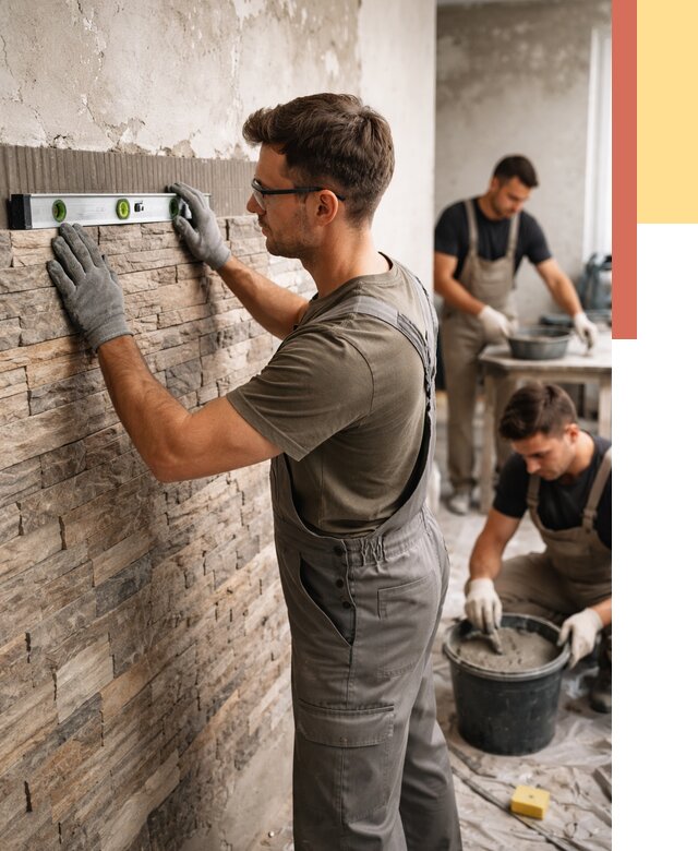 Монтаж искусственного камня в Кронштадте от 4695 руб. под ключ | ОТДЕЛОЧНИК-Крн