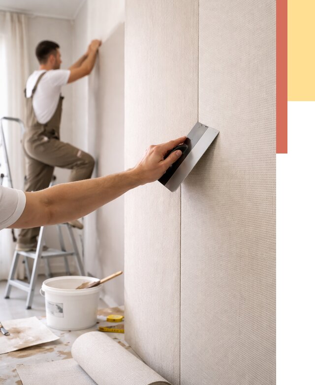 Поклейка текстильных обоев в Кронштадте от 4695 руб. под ключ | ОТДЕЛОЧНИК-Крн