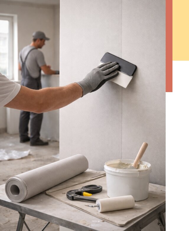 Поклейка обоев под покраску в Кронштадте от 3652 руб. за м2 | ОТДЕЛОЧНИК-Крн