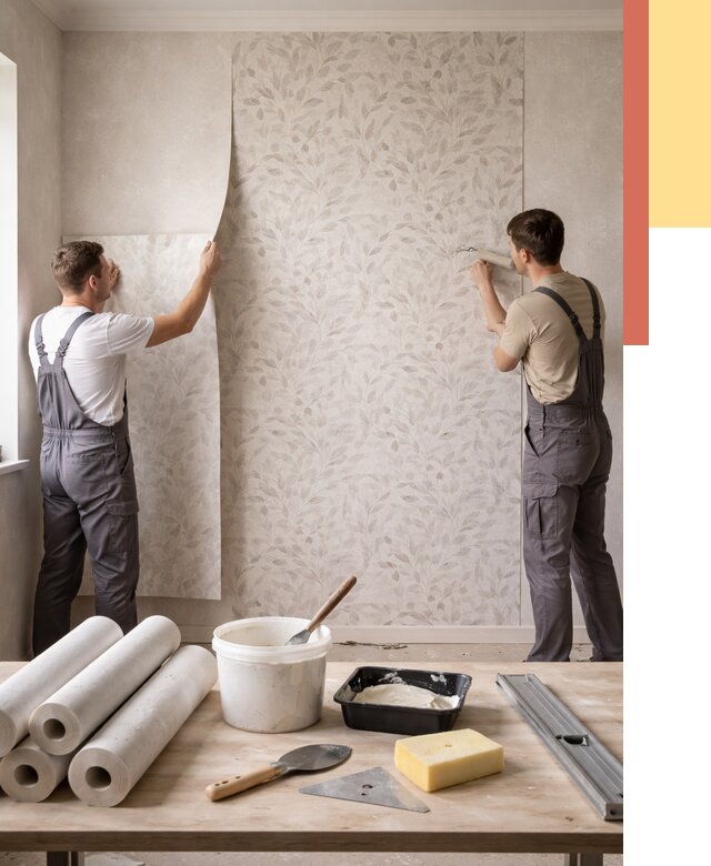 Поклейка обоев с подбором рисунка в Кронштадте от 3652 руб. | ОТДЕЛОЧНИК-Крн - быстро и недорого