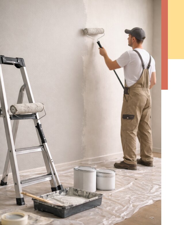 Покраска стен латексной краской в Кронштадте от 4695 руб. за м2 | ОТДЕЛОЧНИК-Крн