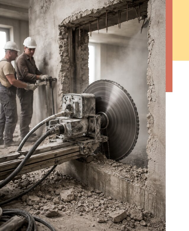 Алмазная резка проемов в Кронштадте от 4695 руб. быстро и недорого | ОТДЕЛОЧНИК-Крн