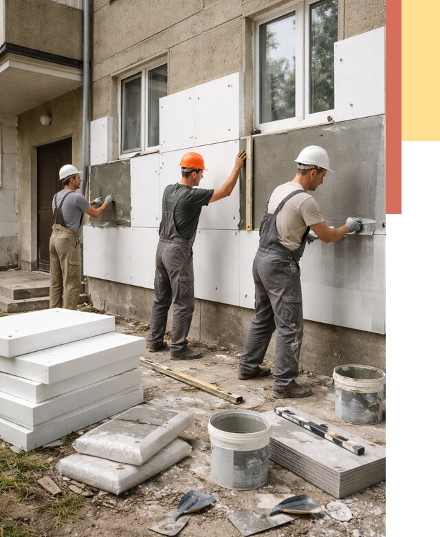 Утепление стен пенопластом в Кронштадте от 1826 руб. — недорого и под ключ | ОТДЕЛОЧНИК-Крн