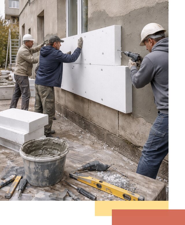 Утепление наружных стен пенопластом в Кронштадте