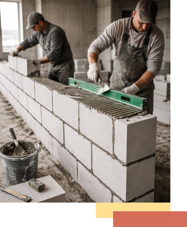 Кладка перегородок из газобетона в Кронштадте быстро и качественно