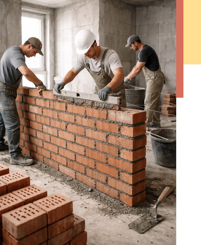 Кладка перегородок из кирпича в Кронштадте от 3652 руб. за м² | ОТДЕЛОЧНИК-Крн