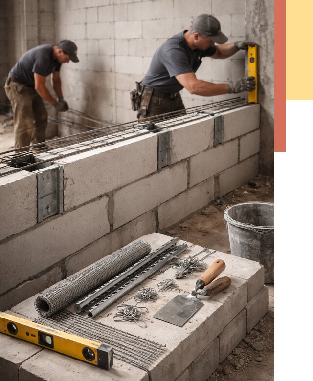 Армирование кладки перегородок в Кронштадте от 783 руб. под ключ | ОТДЕЛОЧНИК-Крн