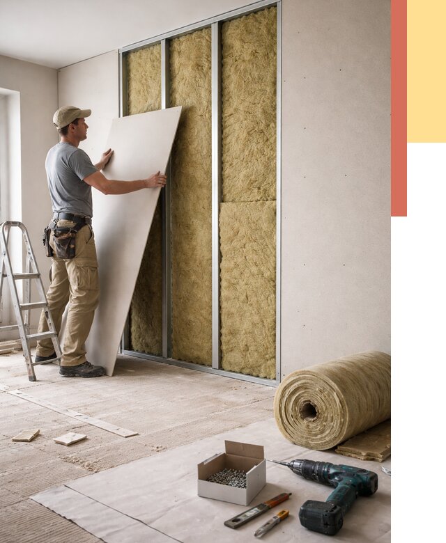 Перегородка из гипсокартона с шумоизоляцией в Кронштадте от 3255 руб. | ОТДЕЛОЧНИК-Крн