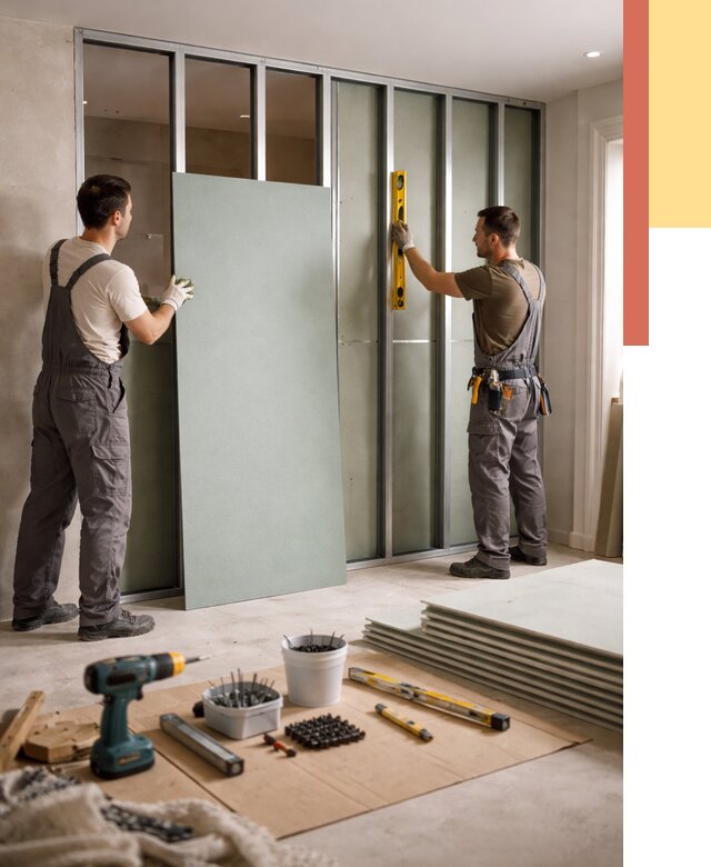 Перегородка из влагостойкого гипсокартона в Кронштадте от 5008 руб. — монтаж под ключ | ОТДЕЛОЧНИК-Крн