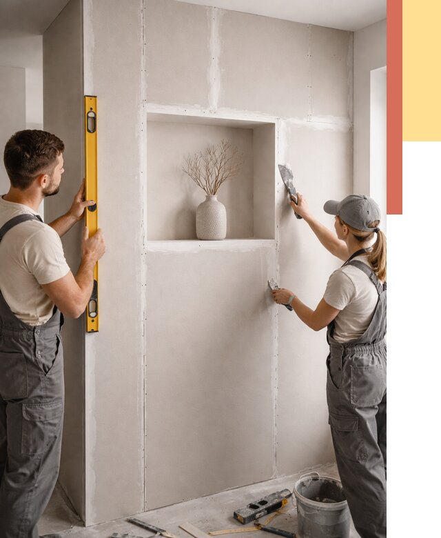 Перегородка из гипсокартона с нишей в Кронштадте от 3391 руб. под ключ | ОТДЕЛОЧНИК-Крн