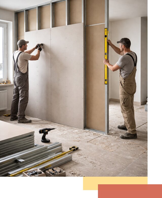 Зонирующая перегородка из гипсокартона под ключ в Кронштадте