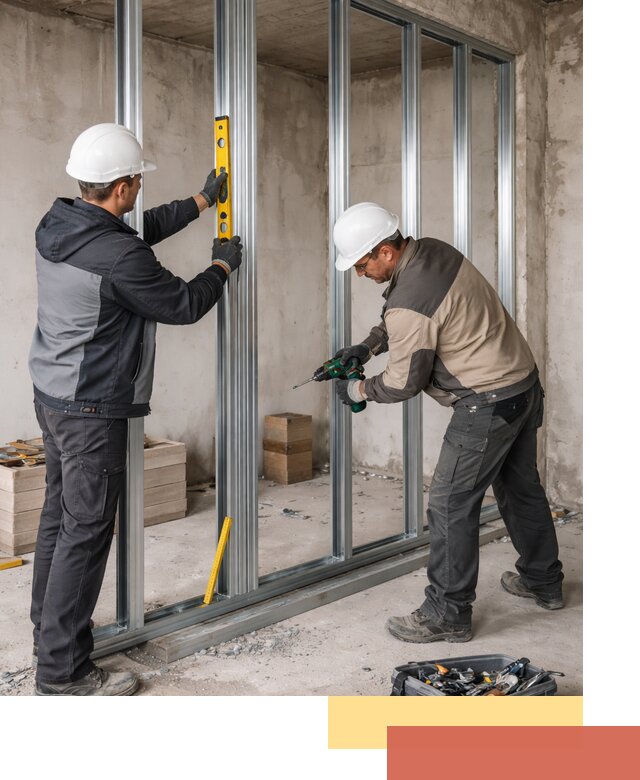 Монтаж каркаса перегородки из профиля в Кронштадте