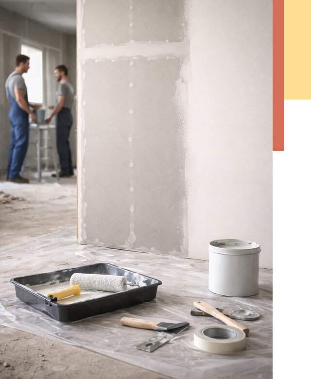 Покраска перегородок из гипсокартона в Кронштадте от 4695 руб. под ключ | ОТДЕЛОЧНИК-Крн