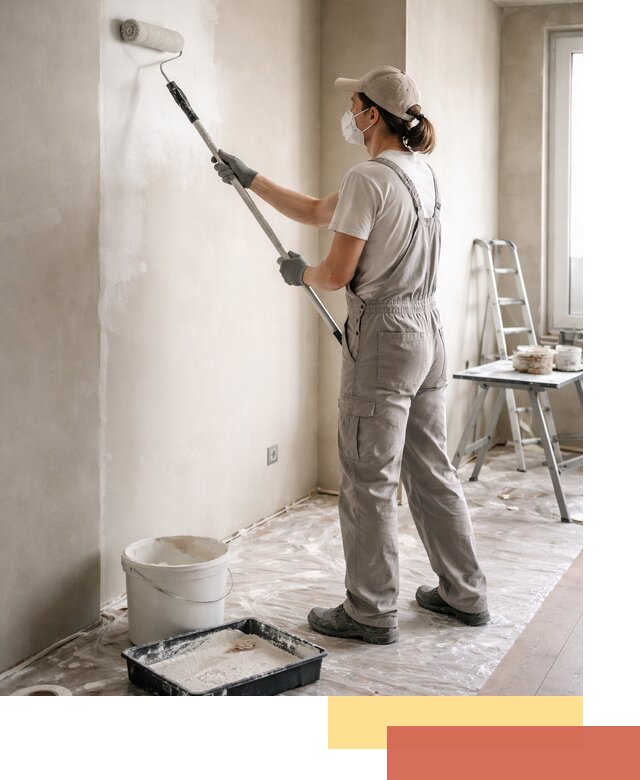 Покраска перегородок из гипсокартона в Кронштадте качественно и недорого