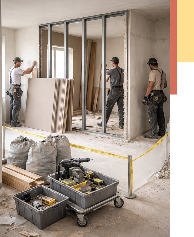 Перенос гипсокартонной перегородки в Кронштадте под ключ от 4695 руб. | Демонтаж и монтаж – ОТДЕЛОЧНИК-Крн