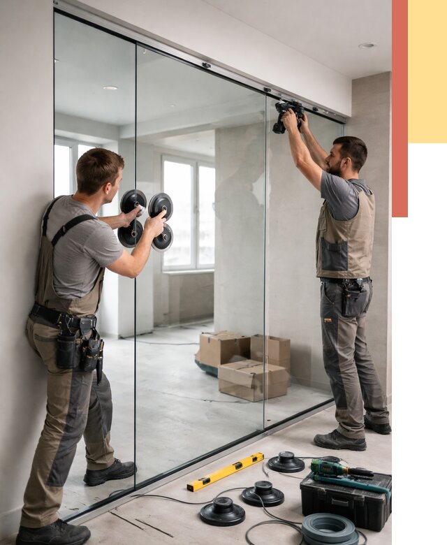 Монтаж стеклянных перегородок в Кронштадте от 6782 руб. | ОТДЕЛОЧНИК-Крн