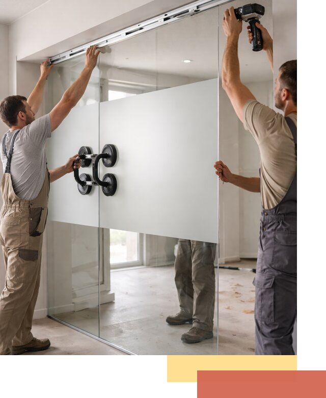 Матовые стеклянные перегородки под ключ в Кронштадте