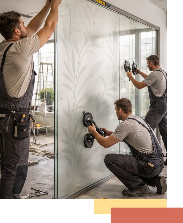 Стеклянные перегородки с рисунком на заказ в Кронштадте