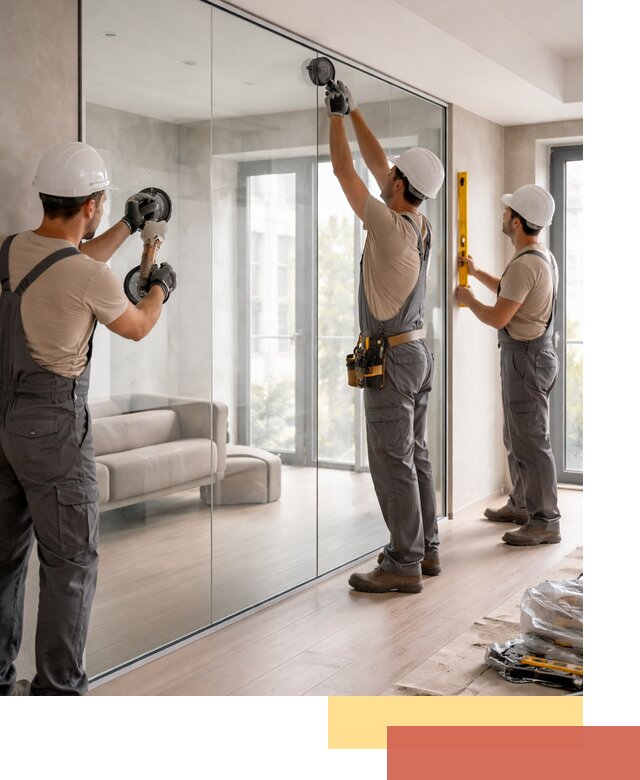 Перегородки из закаленного стекла в Кронштадте для офисов и квартир