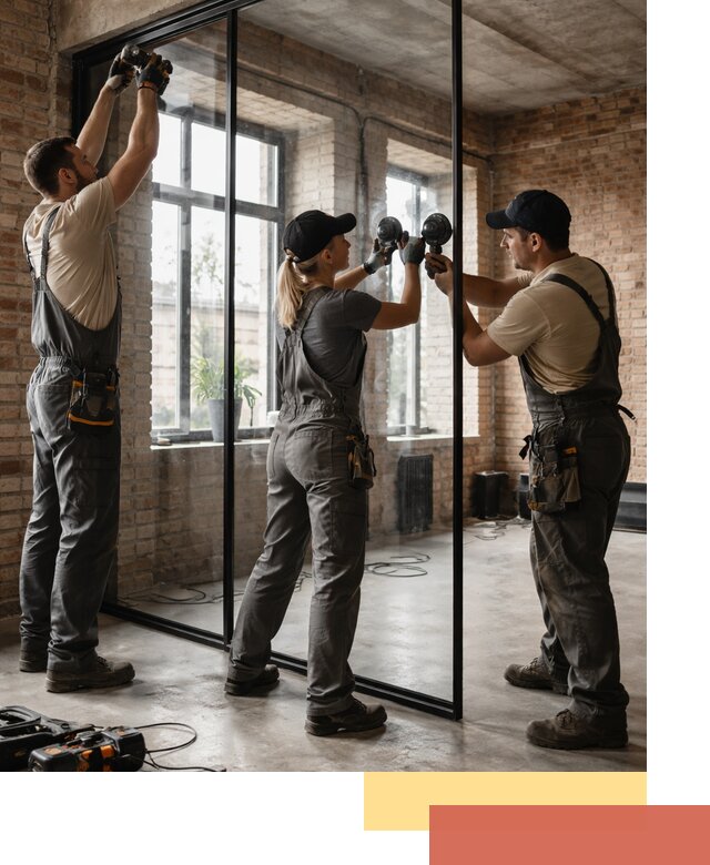 Стеклянные перегородки лофт — изготовление и монтаж в Кронштадте