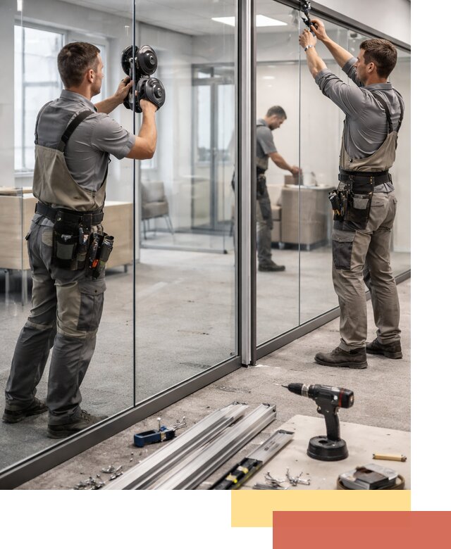 Стеклянные офисные перегородки под ключ в Кронштадте