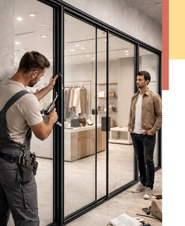 Стеклянные перегородки для магазинов в Кронштадте от 8556 руб. под ключ | ОТДЕЛОЧНИК-Крн