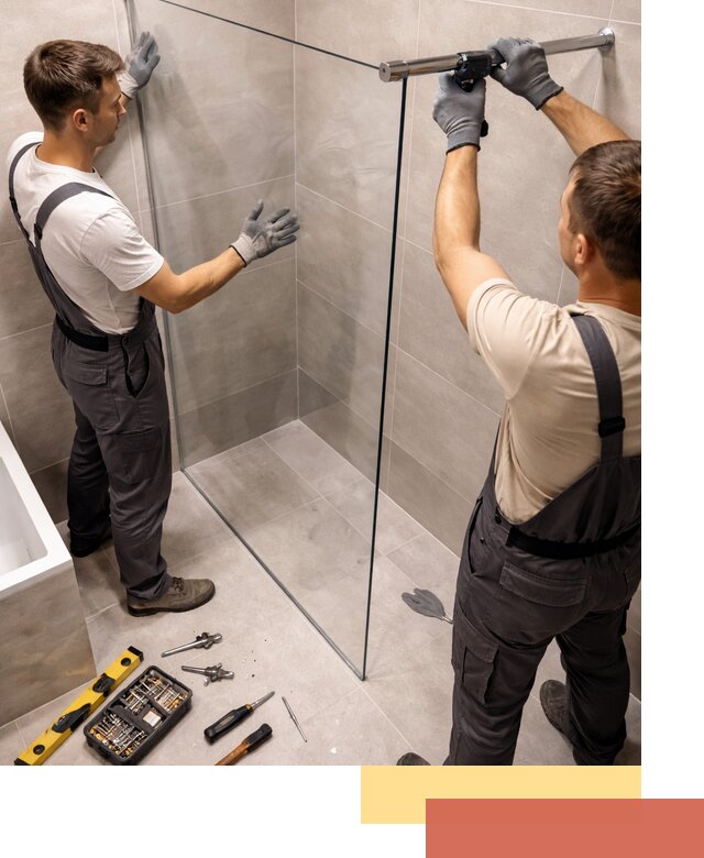 Стеклянные перегородки для душа в Кронштадте — изготовление и монтаж